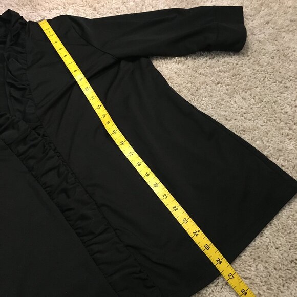 Black Gothic Maestro Ruffled Hem Open Cardigan - Picture 15 of 16